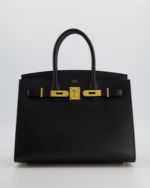 *VERY RARE* Hermès Birkin 30 Sellier Bag in Noir Madame Leather with Gold Hardware