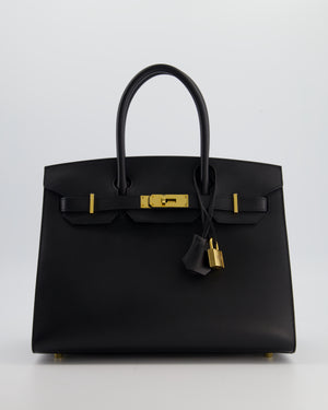 *VERY RARE* Hermès Birkin 30 Sellier Bag in Noir Madame Leather with Gold Hardware