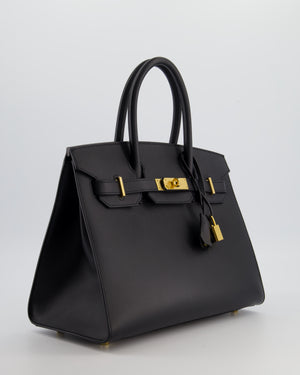 *VERY RARE* Hermès Birkin 30 Sellier Bag in Noir Madame Leather with Gold Hardware