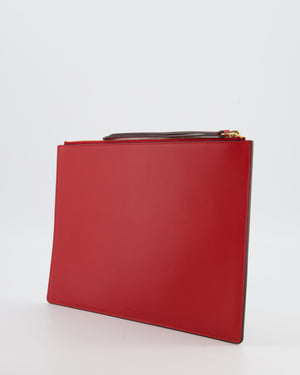 Gucci Black & Beige GG Supreme Canvas and Leather Angry Cat Embroidered Pouch