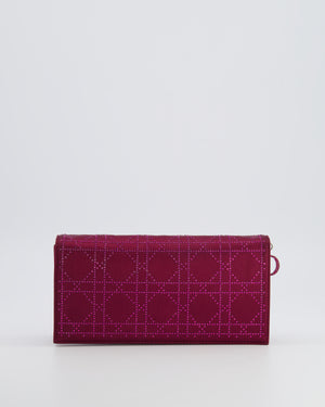 Christian Dior Burgundy Satin Crystal Embellished Cannage Chain Clutch Bag with Silver Hardware