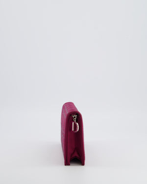 Christian Dior Burgundy Satin Crystal Embellished Cannage Chain Clutch Bag with Silver Hardware