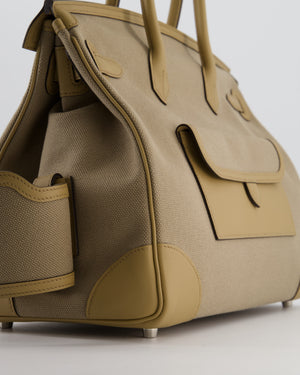 *SUPER HOT & RARE* Hermès Birkin 35 Cargo Bag in Beige Marfa Toile Goeland and Veau Swift Leather with Palladium Hardware