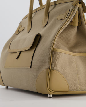 *SUPER HOT & RARE* Hermès Birkin 35 Cargo Bag in Beige Marfa Toile Goeland and Veau Swift Leather with Palladium Hardware