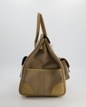 *SUPER HOT & RARE* Hermès Birkin 35 Cargo Bag in Beige Marfa Toile Goeland and Veau Swift Leather with Palladium Hardware