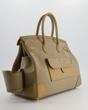 *SUPER HOT & RARE* Hermès Birkin 35 Cargo Bag in Beige Marfa Toile Goeland and Veau Swift Leather with Palladium Hardware