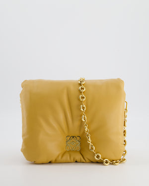 Loewe Yellow Goya Puffer Bag in Lamb Nappa Leather with Gold Hardware