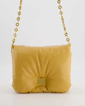 Loewe Yellow Goya Puffer Bag in Lamb Nappa Leather with Gold Hardware