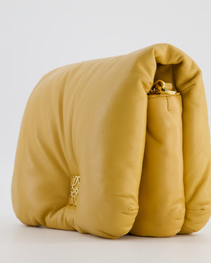 Loewe Yellow Goya Puffer Bag in Lamb Nappa Leather with Gold Hardware