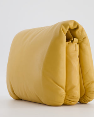 Loewe Yellow Goya Puffer Bag in Lamb Nappa Leather with Gold Hardware