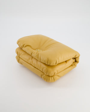 Loewe Yellow Goya Puffer Bag in Lamb Nappa Leather with Gold Hardware