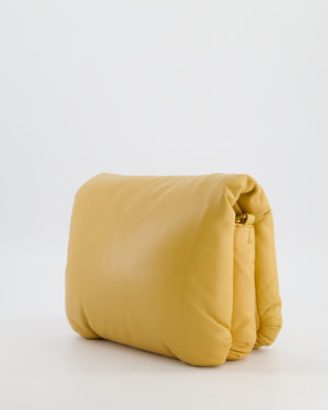 Loewe Yellow Goya Puffer Bag in Lamb Nappa Leather with Gold Hardware