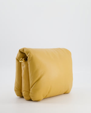 Loewe Yellow Goya Puffer Bag in Lamb Nappa Leather with Gold Hardware