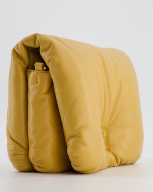 Loewe Yellow Goya Puffer Bag in Lamb Nappa Leather with Gold Hardware