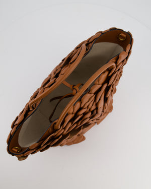 Valentino Garavani Brown 03 Rose Edition Atelier Bucket Bag in Calf Leather with Gold Hardware