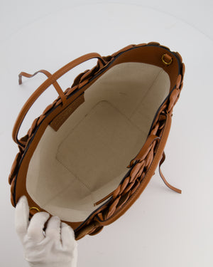 Valentino Garavani Brown 03 Rose Edition Atelier Bucket Bag in Calf Leather with Gold Hardware