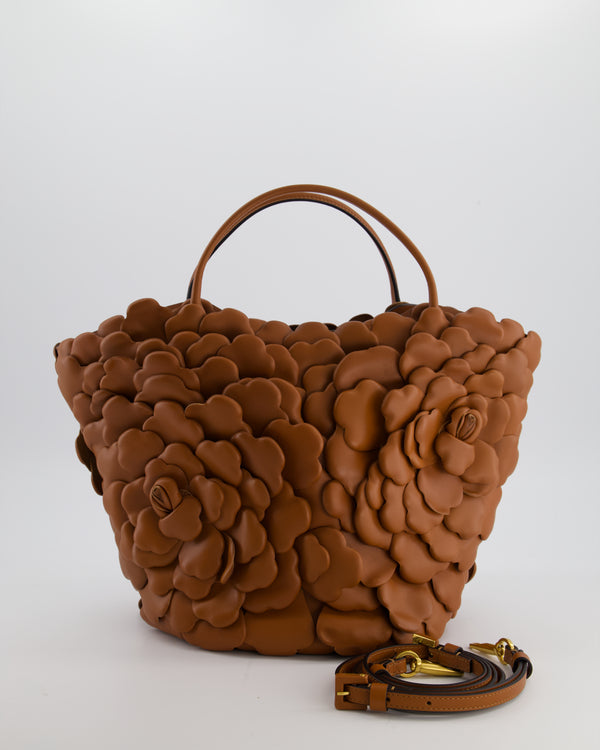 Valentino Garavani Brown 03 Rose Edition Atelier Bucket Bag in Calf Leather with Gold Hardware