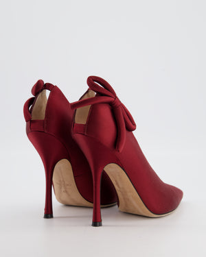 Valentino Garavani Burgundy Nite-Out Satin Pump Heels with Bow Detail Size EU 40