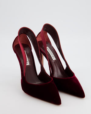 Aquazzura Burgundy Velvet and Satin Dangerous Liaisons 105mm Pump Heels Size EU 40
