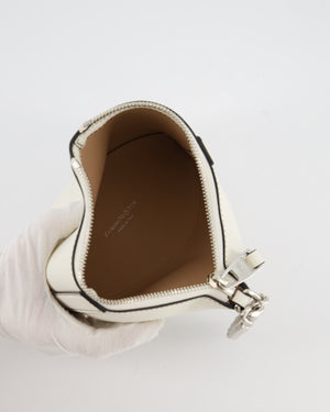 Alexander McQueen White Curve Triangle Leather Pouch with Silver Hardware