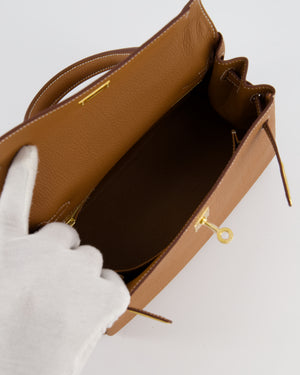 Hermès Kelly 25 Retourne Bag in Gold Togo Leather with Gold Hardware