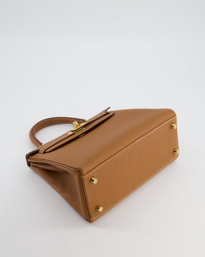 Hermès Kelly 25 Retourne Bag in Gold Togo Leather with Gold Hardware
