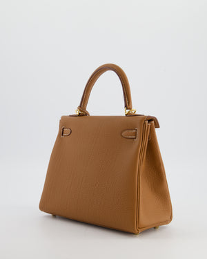 Hermès Kelly 25 Retourne Bag in Gold Togo Leather with Gold Hardware