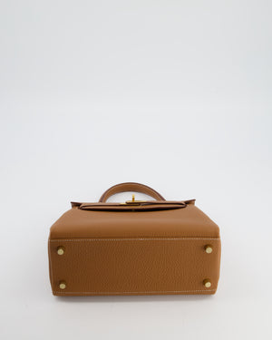 Hermès Kelly 25 Retourne Bag in Gold Togo Leather with Gold Hardware