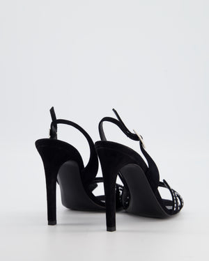 Hermès Black Suede Heden 80 Sandal with Embellished Detail Size EU 37 RRP: £1,080