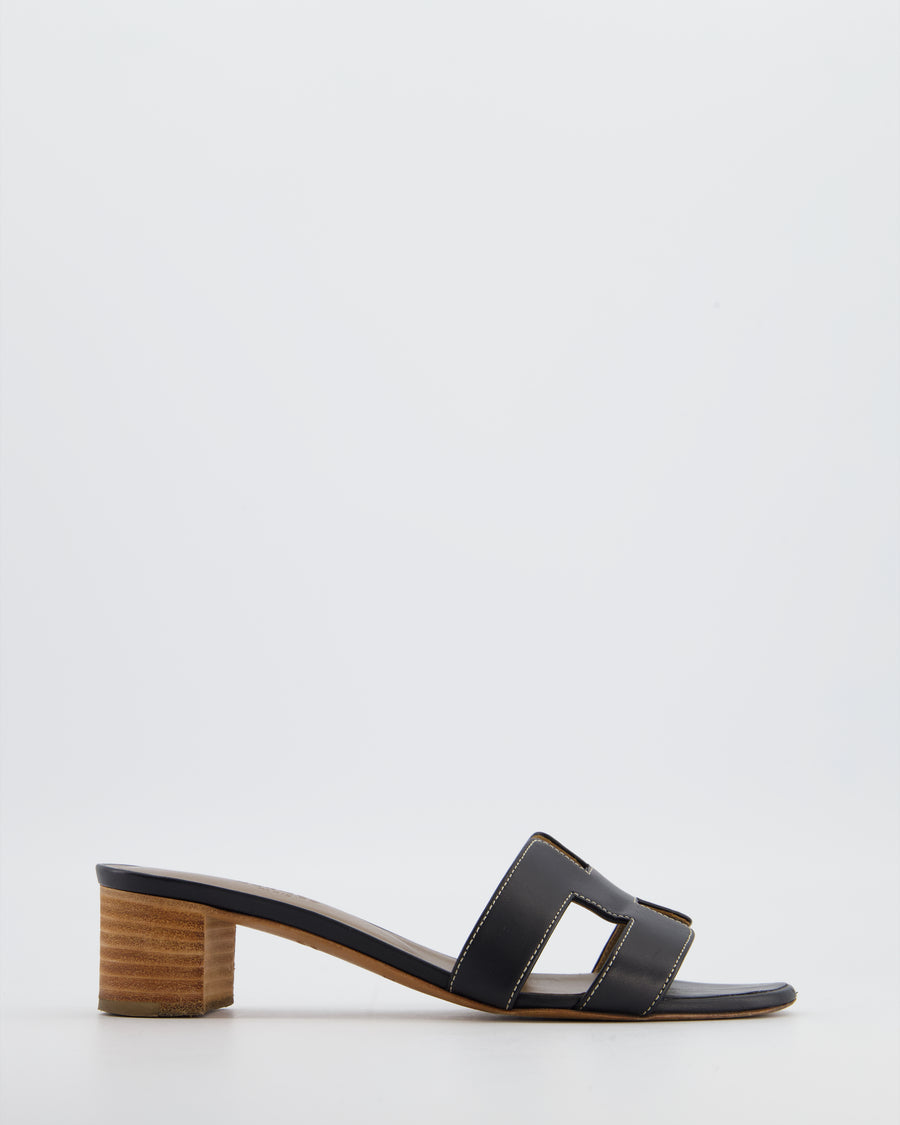 Hermès Noir Oasis Sandals Size EU 37