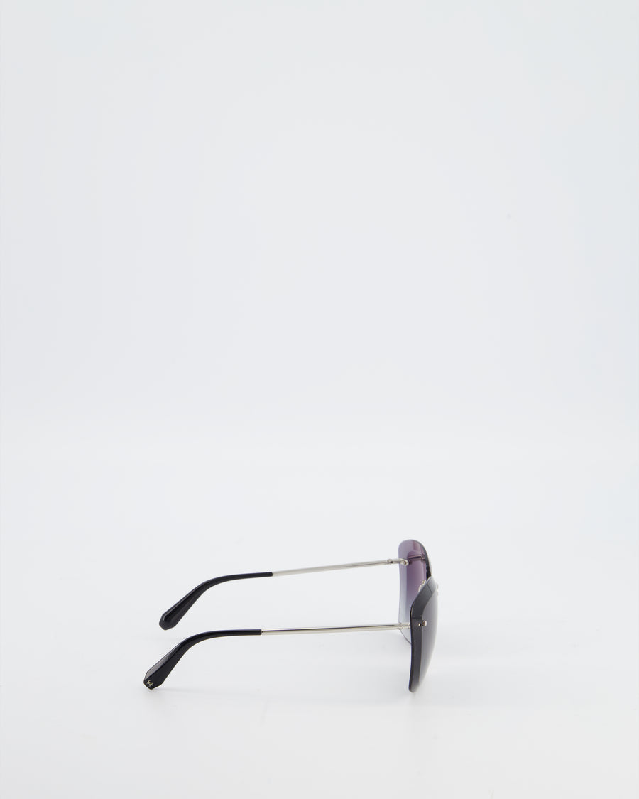Chanel Black 4221 Rimless Butterfly Sunglasses
