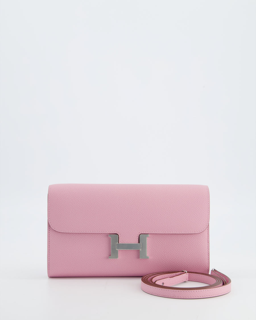 Hermès Constance To Go Bag in Mauve Sylvestre Epsom Leather with Palladium Hardware