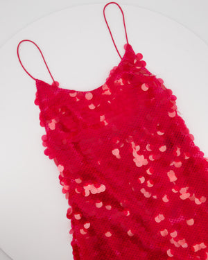 The New Arrivals by Ilkyaz Ozel Sequin Gwyneth Maxi Dress in Flamboyante Size FR 34 (UK 6)