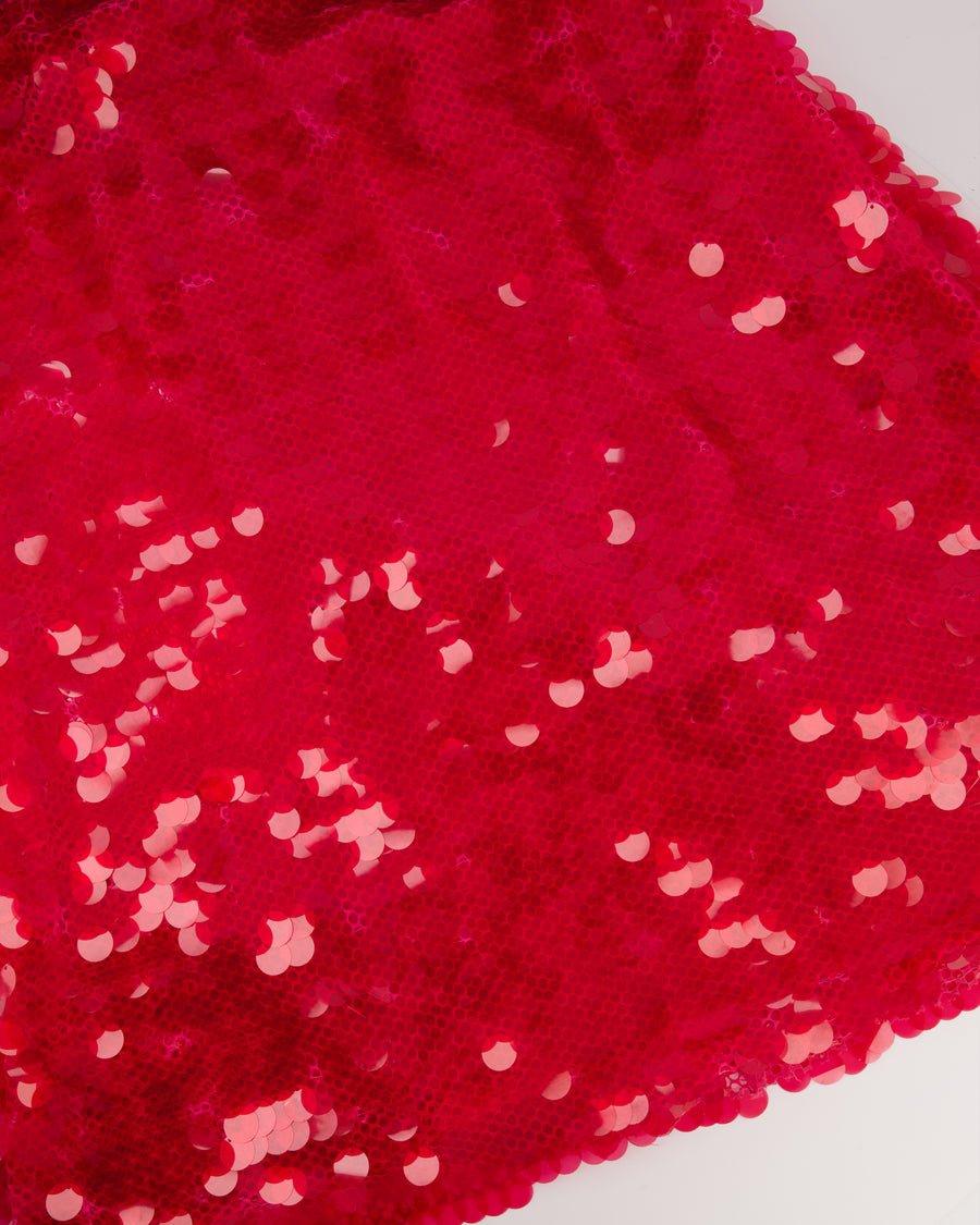 The New Arrivals by Ilkyaz Ozel Sequin Gwyneth Maxi Dress in Flamboyante Size FR 34 (UK 6)