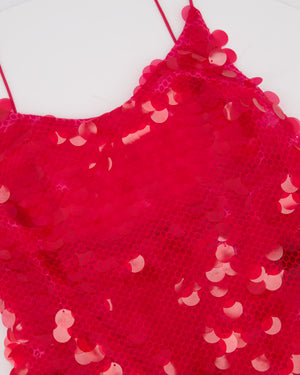 The New Arrivals by Ilkyaz Ozel Sequin Gwyneth Maxi Dress in Flamboyante Size FR 34 (UK 6)