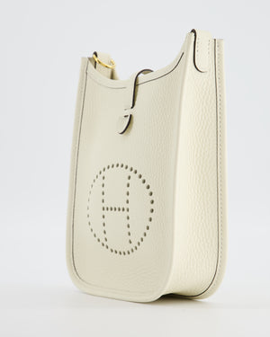 Hermès Mini Evelyne Bag in Nata Clemence Leather with Gold Hardware