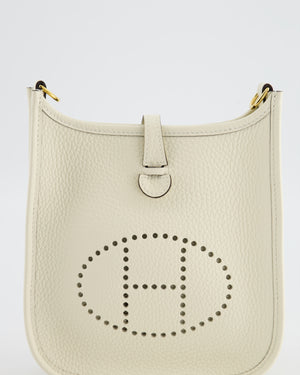 Hermès Mini Evelyne Bag in Nata Clemence Leather with Gold Hardware