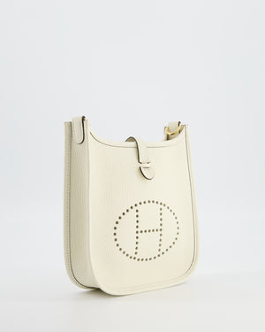 Hermès Mini Evelyne Bag in Nata Clemence Leather with Gold Hardware