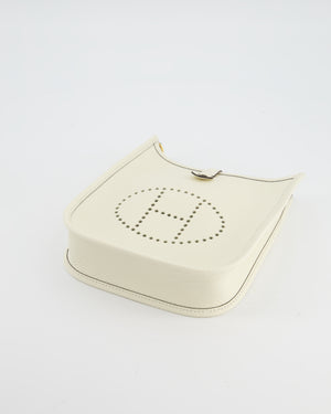 Hermès Mini Evelyne Bag in Nata Clemence Leather with Gold Hardware