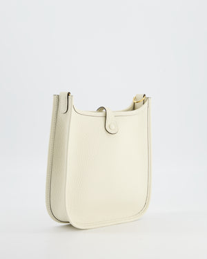 Hermès Mini Evelyne Bag in Nata Clemence Leather with Gold Hardware