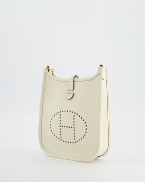Hermès Mini Evelyne Bag in Nata Clemence Leather with Gold Hardware