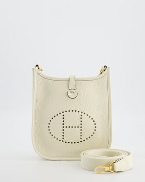 Hermès Mini Evelyne Bag in Nata Clemence Leather with Gold Hardware