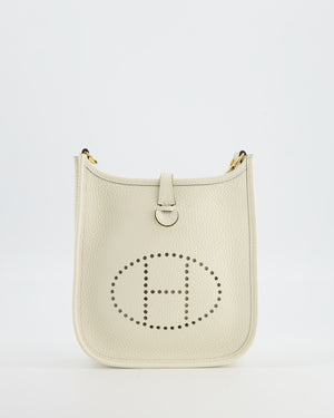 Hermès Mini Evelyne Bag in Nata Clemence Leather with Gold Hardware