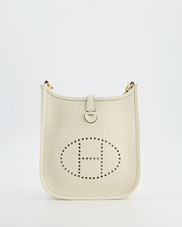 Hermès Mini Evelyne Bag in Nata Clemence Leather with Gold Hardware