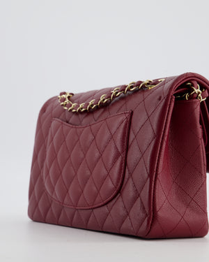 *HOT* Chanel Rouge Classic Medium Double Flap Bag in Caviar Leather with Champagne Gold Hardware