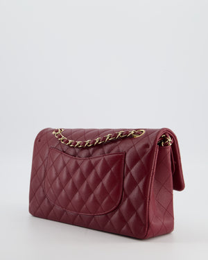*HOT* Chanel Rouge Classic Medium Double Flap Bag in Caviar Leather with Champagne Gold Hardware