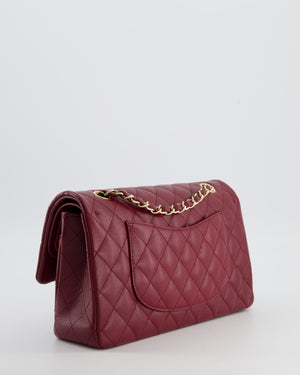 *HOT* Chanel Rouge Classic Medium Double Flap Bag in Caviar Leather with Champagne Gold Hardware