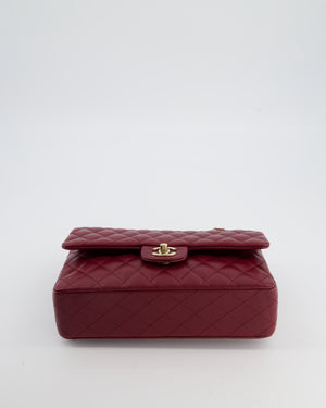 *HOT* Chanel Rouge Classic Medium Double Flap Bag in Caviar Leather with Champagne Gold Hardware