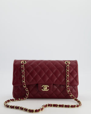 *HOT* Chanel Rouge Classic Medium Double Flap Bag in Caviar Leather with Champagne Gold Hardware