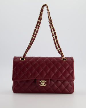 *HOT* Chanel Rouge Classic Medium Double Flap Bag in Caviar Leather with Champagne Gold Hardware